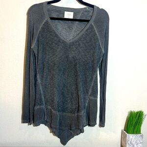 Tina + Jo Asymmetrical Hem Long Sleeve Tunic Shirt XS